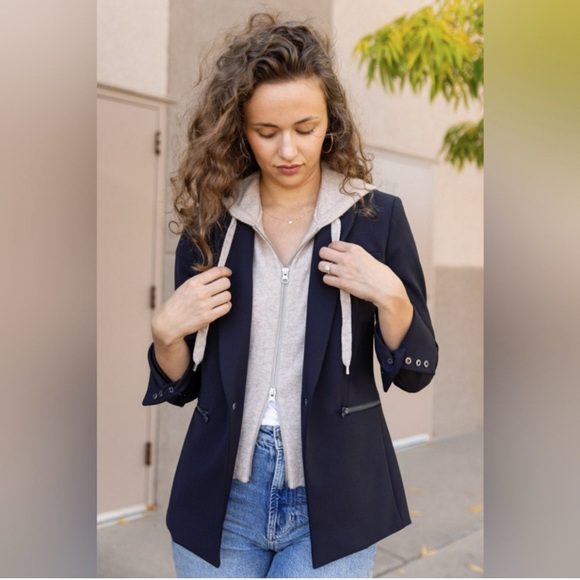 Veronica Beard Iconic Scuba Dickey Jacket in Navy with Grey Dickey Sz18 - Picture 5 of 15